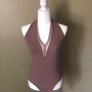 PACSUN Pink Halter Unitard One Piece